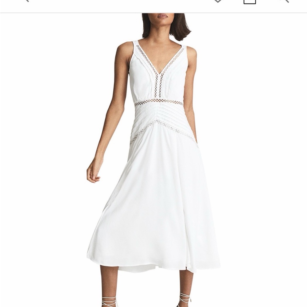 Reiss White Midi Dress